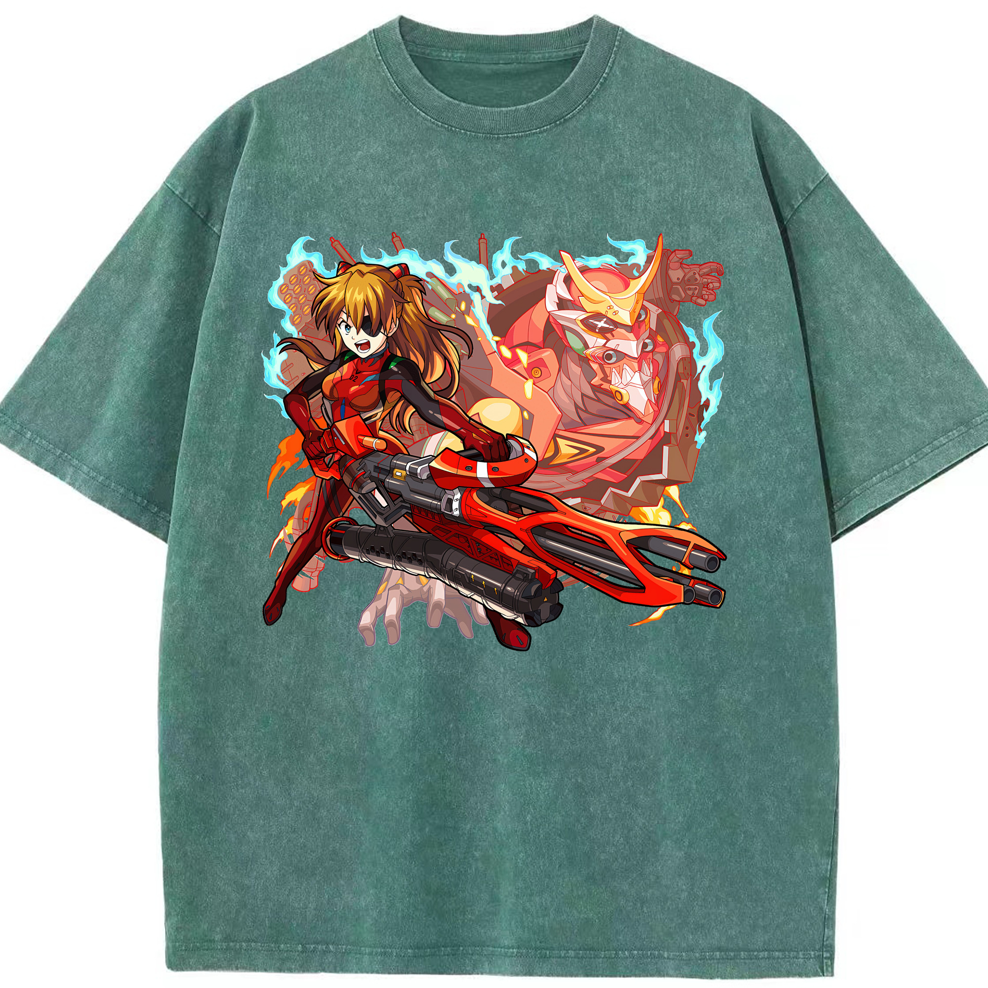 （画像用） EVA 新世紀エヴァンゲリオン 綿100% ヴィンテージ風 半袖Tシャツ（フロントプリント）